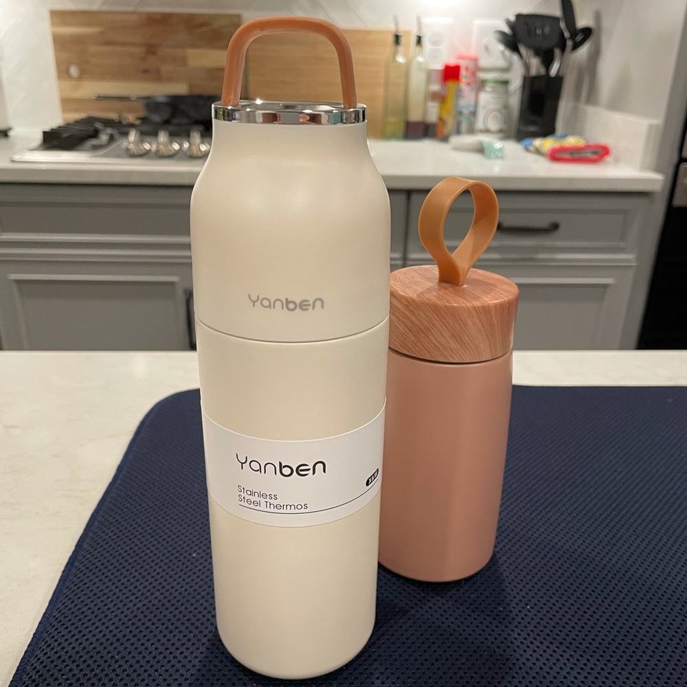 White 12 oz Thermos Bottle